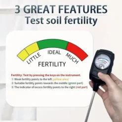 OBOSOE 3-i-1 jordtester – måler fugt, næringsstoffer og jordens pH | Have, Græsplæne, Indendørs Planter | Batterifri