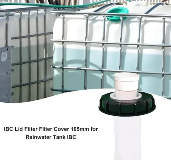 OBOSOE IBC tankdæksel med nylonfilter 165mm | Vandtankdæksel med vaskbart filter | Til regnvandstanke og vandopbevaring