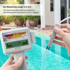 OBOSOE klormåler pH-måler bærbar 2 i 1 tester til klorrester hurtig test for poolhospitalsspildevand