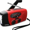 OBOSOE Krankradio med solceller, LED lommelygte og 2000mAh Powerbank SOS SUNMATIC - Vejrradio til hjemmet og camping nødsituationer med AM/FM radio