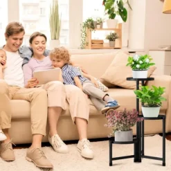 OBOSOE Metal Plant Rack 3-Level – Urtepottehylde til indendørs og udendørs (balkon, stue, kontor)