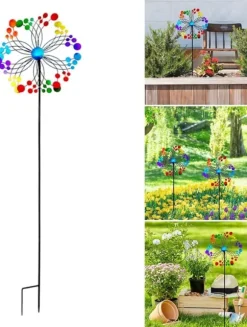 OBOSOE Metal Wind Chime – 3D Kinetisk Roterende Vindmølle til Have, Altan & Terrasse, Batterifri