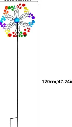 OBOSOE Metal Wind Chime – 3D Kinetisk Roterende Vindmølle til Have, Altan & Terrasse, Batterifri