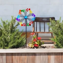 OBOSOE Metal Wind Chime – 3D Kinetisk Roterende Vindmølle til Have, Altan & Terrasse, Batterifri