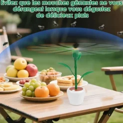 OBOSOE Outdoor Bordfluefælde – Flueafvisende med krog, perfekt til terrasser, haver og camping