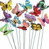OBOSOE 50-Pack 3D sommerfugl havedekoration – vandtæt PVC blomsterpind ornamenter til udendørs brug