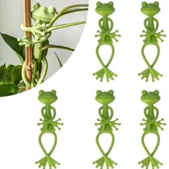 OBOSOE 5-Pack Frog Plant Support, Sød Frø Plantestativ Potteholder til indendørs og udendørs dekoration