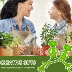 OBOSOE 5-Pack Frog Plant Support, Sød Frø Plantestativ Potteholder til indendørs og udendørs dekoration