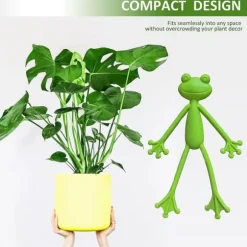 OBOSOE 5-Pack Frog Plant Support, Sød Frø Plantestativ Potteholder til indendørs og udendørs dekoration