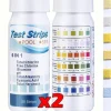 OBOSOE 100-Pack 6-i-1 pool- og spa-teststrimler, vandtester - pH, klor, alkalinitet, cyanursyre, hårdhed