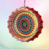 OBOSOE 2-pak 3D roterende mandala-vindspil – 15 cm mandala-dekoration til have og indendørs brug, flerfarvet