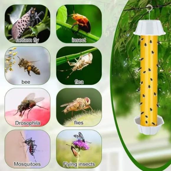 OBOSOE 4-pak Sticky Fly Trap fluefælder til indendørs og udendørs – Selvklæbende fælder mod fluer og myg
