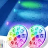 OBOSOE poolbelysning 2-pak genopladelige LED undervandslamper, IP68 vandtæt med fjernbetjening – til pool, spa og fest