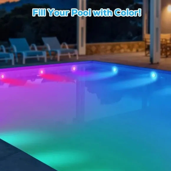OBOSOE poolbelysning 2-pak genopladelige LED undervandslamper, IP68 vandtæt med fjernbetjening – til pool, spa og fest