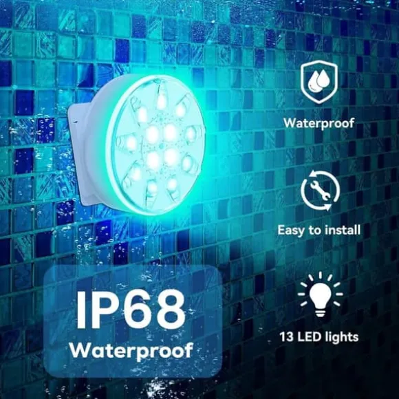 OBOSOE poolbelysning 2-pak genopladelige LED undervandslamper, IP68 vandtæt med fjernbetjening – til pool, spa og fest