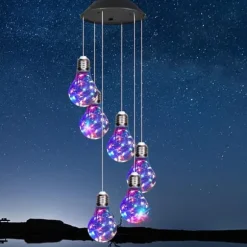 OBOSOE pære Solar Festival vind klokkerne, farve skiftende vind klokkerne udendørs indendørs dekoration, Led lys til balkon, soveværelse, fest, gård, | CDON