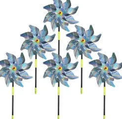 OBOSOE Reflective Scarecrow Windmill – 6-pak fugleafvisende middel til have og frugtplantage
