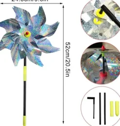 OBOSOE Reflective Scarecrow Windmill – 6-pak fugleafvisende middel til have og frugtplantage