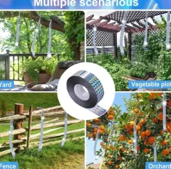 OBOSOE Scarecrow Reflekterende Tape - 50m, Naturlig Fugleafvisende og Dekorativ