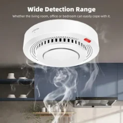 OBOSOE Smart WiFi røgdetektor – trådløs røgalarm med app-meddelelse (batteri medfølger ikke)