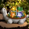 OBOSOE Solar Lampe Turtle Udendørs Statue – Havedekoration og ornament til terrasse