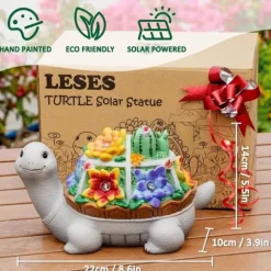 OBOSOE Solar Lampe Turtle Udendørs Statue – Havedekoration og ornament til terrasse