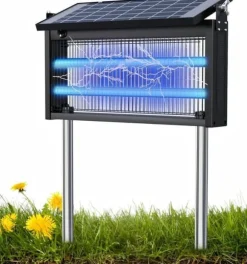 OBOSOE Solar Light Myggedræber Udendørs & Indendørs - Vandtæt 45×25×18cm, 4500V til Altan/Camping