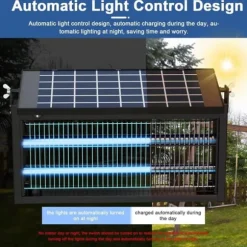 OBOSOE Solar Light Myggedræber Udendørs & Indendørs - Vandtæt 45×25×18cm, 4500V til Altan/Camping