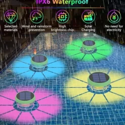 OBOSOE Solar Lights til Pool - 2-Pack RGB LED lys med automatisk farveskift, perfekt til fest og dekoration