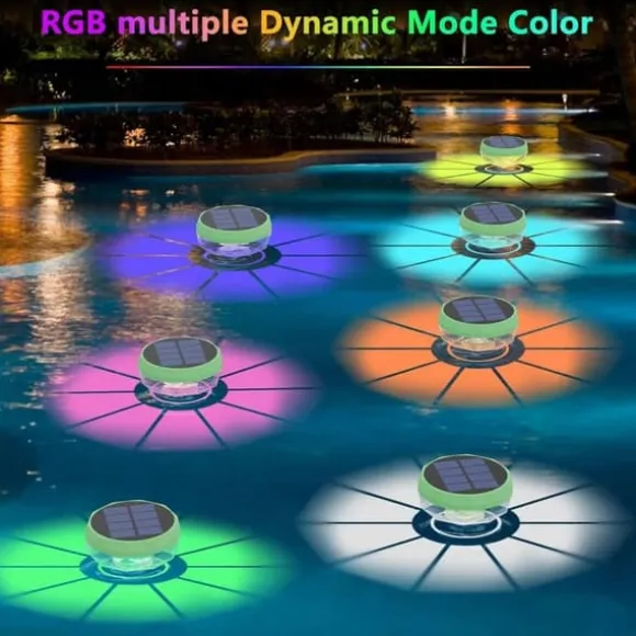 OBOSOE Solar Lights til Pool - 2-Pack RGB LED lys med automatisk farveskift, perfekt til fest og dekoration
