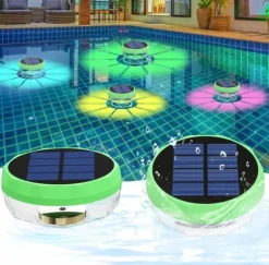 OBOSOE Solar Lights til Pool - 2-Pack RGB LED lys med automatisk farveskift, perfekt til fest og dekoration