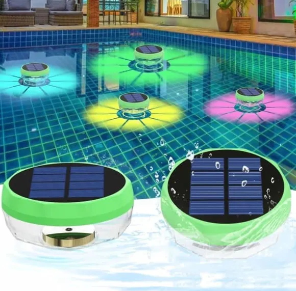OBOSOE Solar Lights til Pool - 2-Pack RGB LED lys med automatisk farveskift, perfekt til fest og dekoration