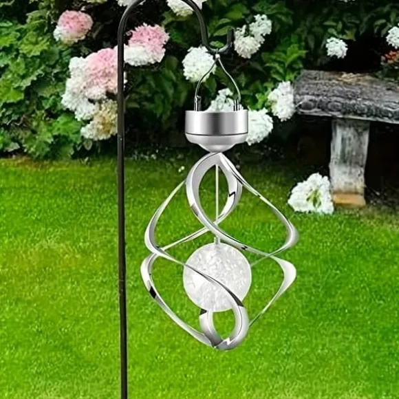 OBOSOE Solar Powered Wind Chime & Lantern - Auto Color Changing, Vejrbestandig LED Udendørs Dekoration Til Have, Halloween