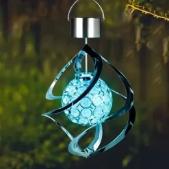 OBOSOE Solar Powered Wind Chime & Lantern - Auto Color Changing, Vejrbestandig LED Udendørs Dekoration Til Have, Halloween