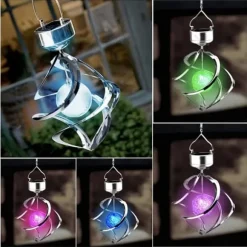 OBOSOE Solar Powered Wind Chime & Lantern - Auto Color Changing, Vejrbestandig LED Udendørs Dekoration Til Have, Halloween