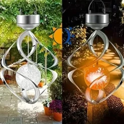 OBOSOE Solar Powered Wind Chime & Lantern - Auto Color Changing, Vejrbestandig LED Udendørs Dekoration Til Have, Halloween