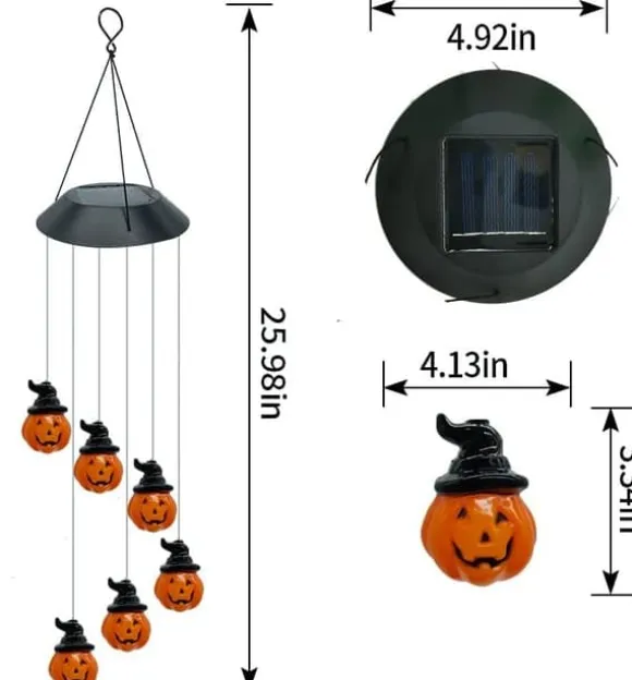 OBOSOE Solar Pumplight Lanterner med Vindspil - Farveskiftende LED til udendørs brug | Perfekt gave til bedstemor