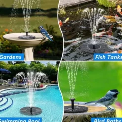OBOSOE Solar Springvand Vandfontæne 13 cm – Flydende Pumpe til Fuglebad, Dam & Pool
