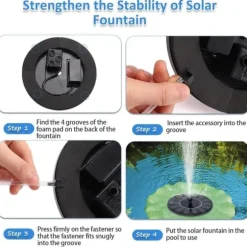 OBOSOE Solar Springvand Vandfontæne 13 cm – Flydende Pumpe til Fuglebad, Dam & Pool