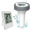 OBOSOE trådløst flydende pooltermometer med fjernaflæsning, LED-display og RCC – vandafvisende IPX8, perfekt til pool og spa