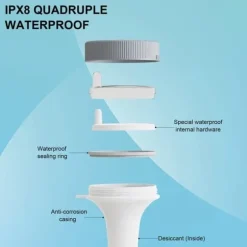 OBOSOE trådløst flydende pooltermometer med fjernaflæsning, LED-display og RCC – vandafvisende IPX8, perfekt til pool og spa