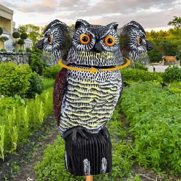 OBOSOE ugletrappe med drejeligt hoved – havedekoration og udendørs statue til terrasse