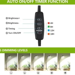 OBOSOE 50W Grow Light - 6000K Fuldspektret LED Grow Light med timer 4/8/12h og højdejustering - Perfekt til indendørs planter