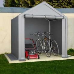 Opbevaringsrum 190x170x200 cm, cykelgarage, haveskur, redskabsskur, lagerzelt, mørkegrå