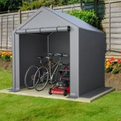 Opbevaringsrum 190x170x200 cm, cykelgarage, haveskur, redskabsskur, lagerzelt, mørkegrå