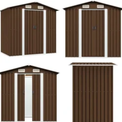 Opbevaringsskur til haven 204x132x186 cm stål brun - Haveskur - Haveskure - Home & Living