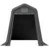 Opbevaringsskur 245x183x217 cm grå – alsidig som redskabsskur, cykelskur eller carport, vandafvisende PE-materiale med rullegardiner