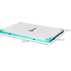 Oppustelig flydeø 304×204×15 cm, op til 500 kg, til pool & sø