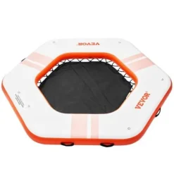 Oppustelig flydende dock, 259x20,3 cm, hvid, trampolin net pool