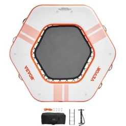 Oppustelig flydende dock, 259x20,3 cm, hvid, trampolin net pool